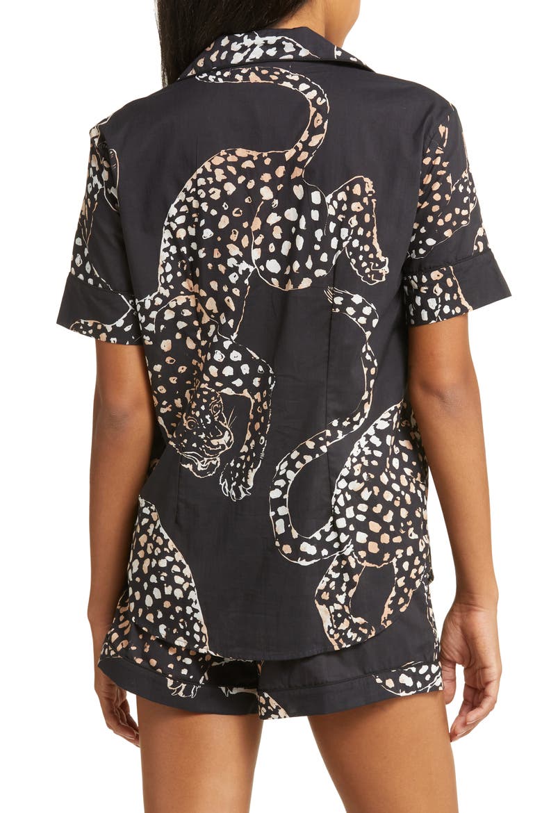 Print Cotton Short Pajamas, Alternate, color, JAG NAVY
