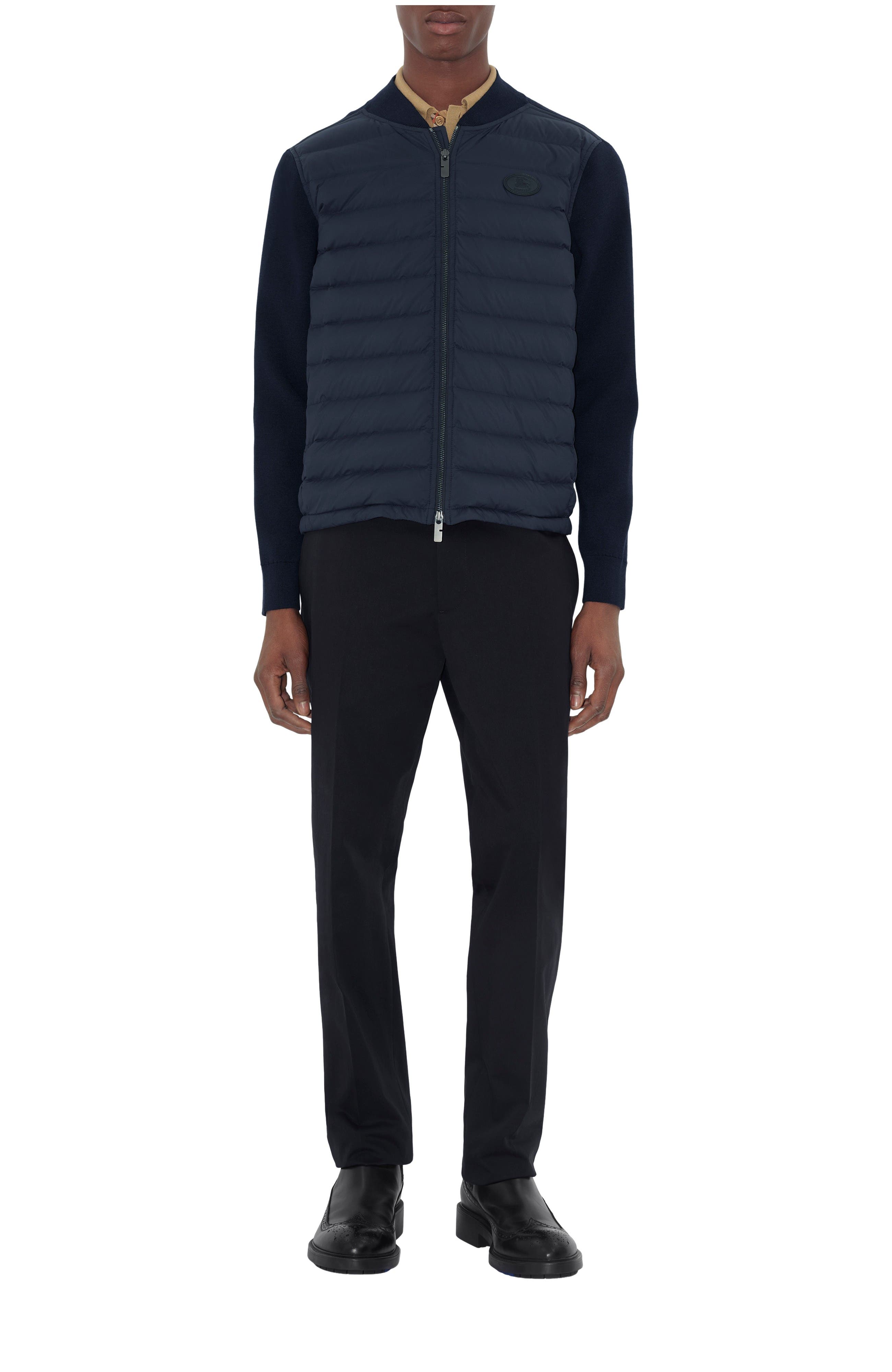 Quilted Nylon and Wool Jacket