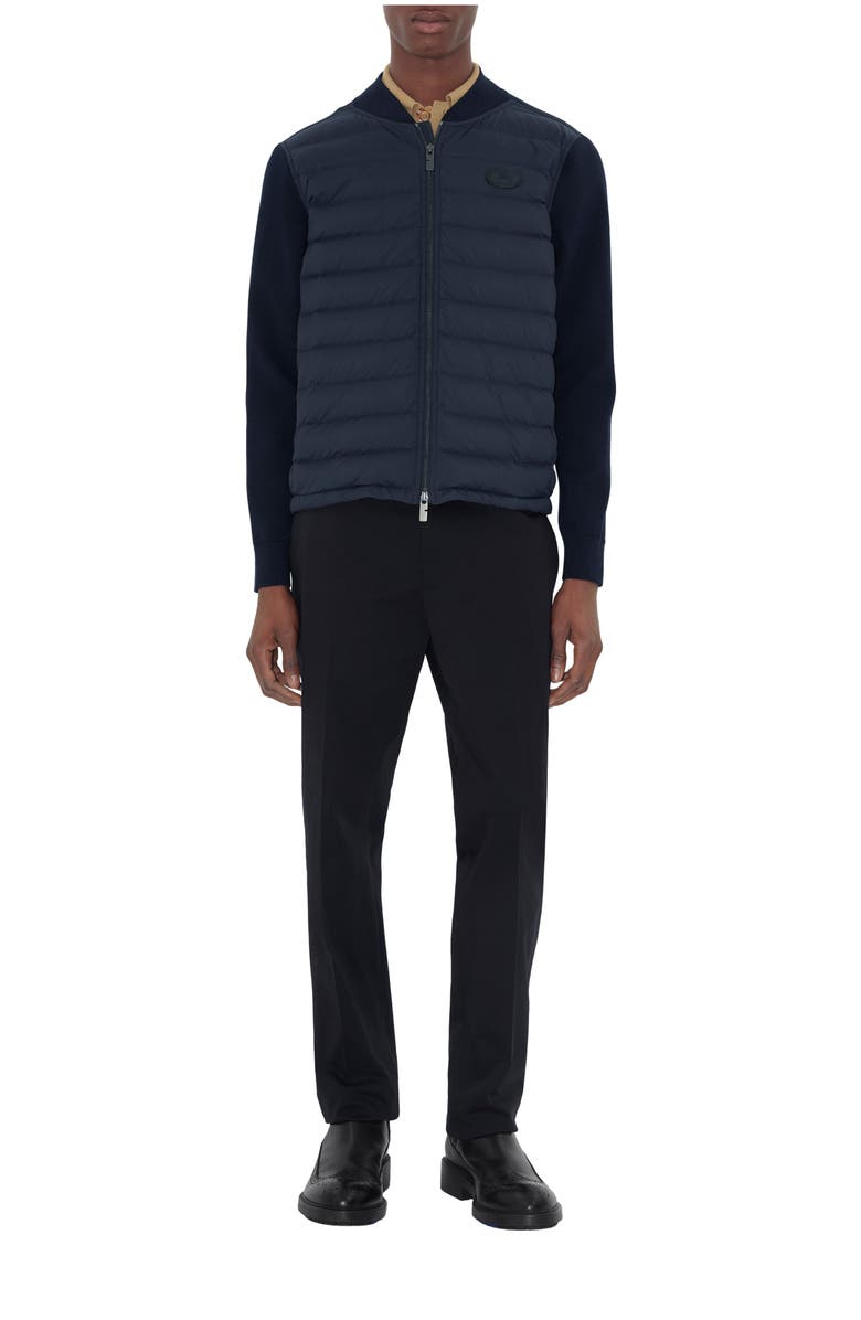 Burberry Quilted Nylon and Wool Jacket, Main, color, Navy