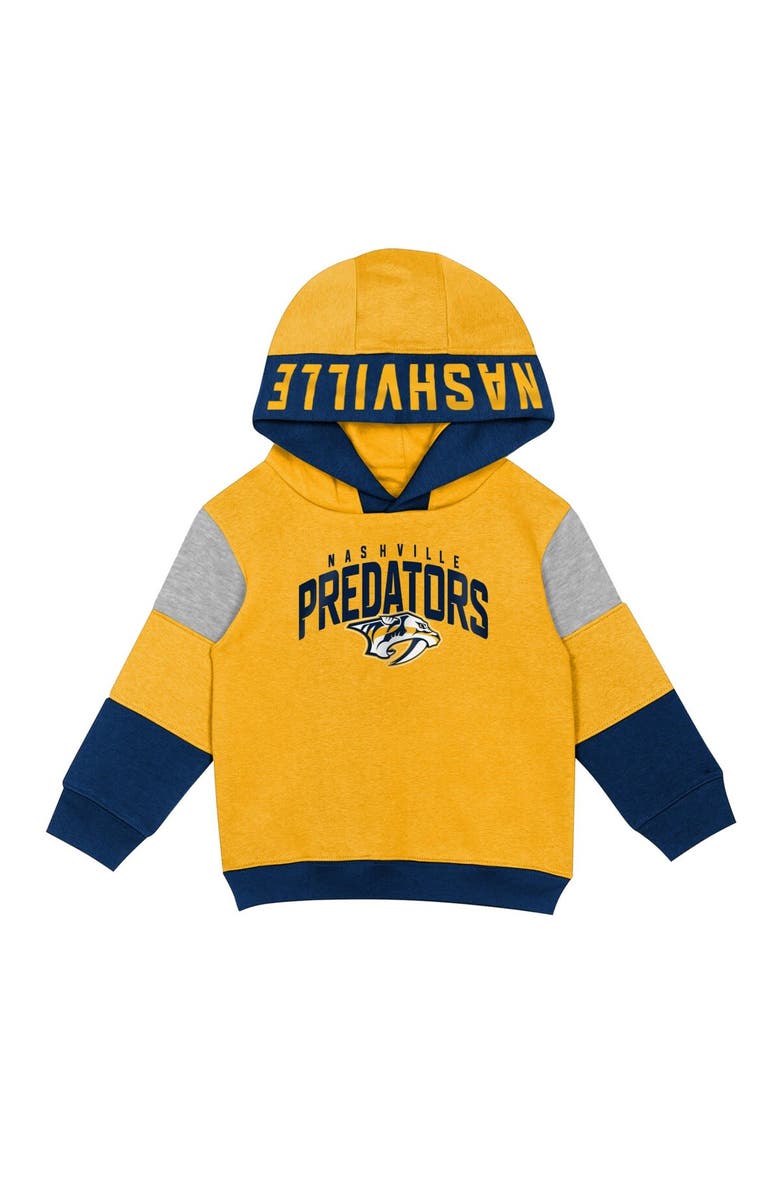 Outerstuff Toddler Gold/Navy Nashville Predators Big Skate Fleece Pullover Hoodie and Sweatpants Set, Alternate, color, 