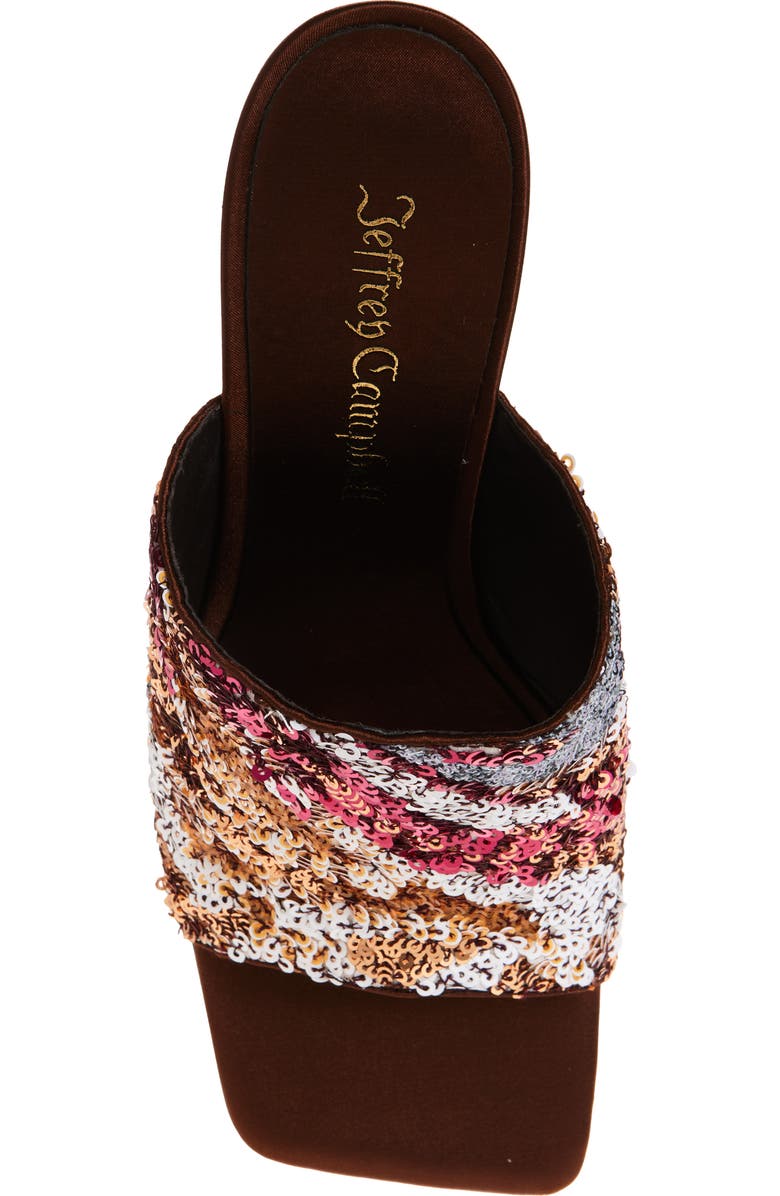 Jeffrey Campbell Aura Wedge Slide Sandal, Alternate, color, Brown Satin Combo