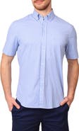 TailorByrd Gingham Short Sleeve Stretch Cotton Button-Up Shirt