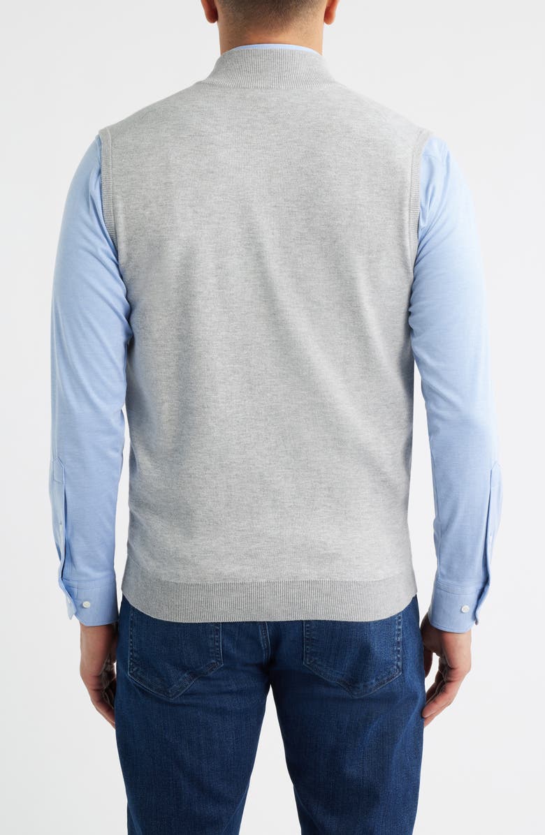 Peter Millar Coolspun Performance Full Zip Sweater Vest, Alternate, color, British Grey