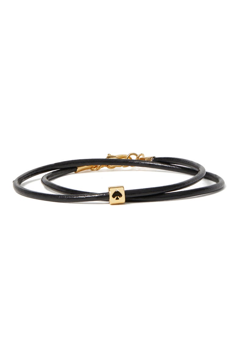 wrapped-up leather bracelet, Main, color, BLACK