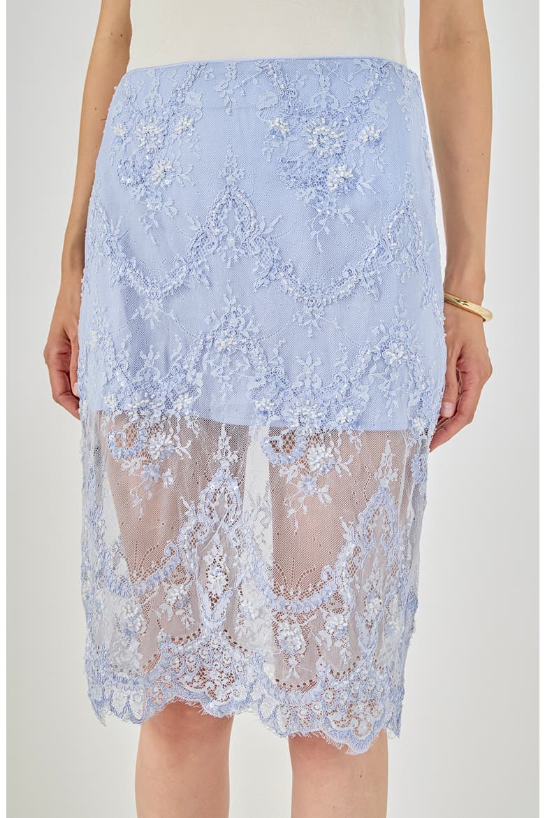 Sequin Lace Midi Skirt, Alternate, color, POWDER BLUE