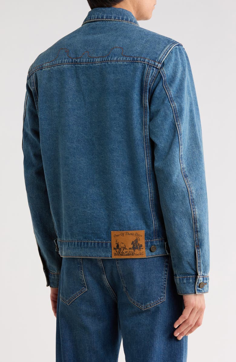 ONE OF THESE DAYS Denim Trucker Jacket, Alternate, color, Washed Indigo