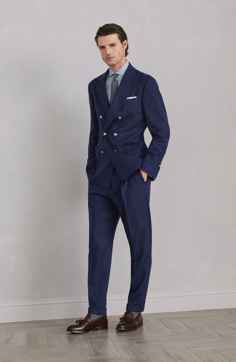 Brunello Cucinelli Flannel leisure fit trousers, Alternate, color, 