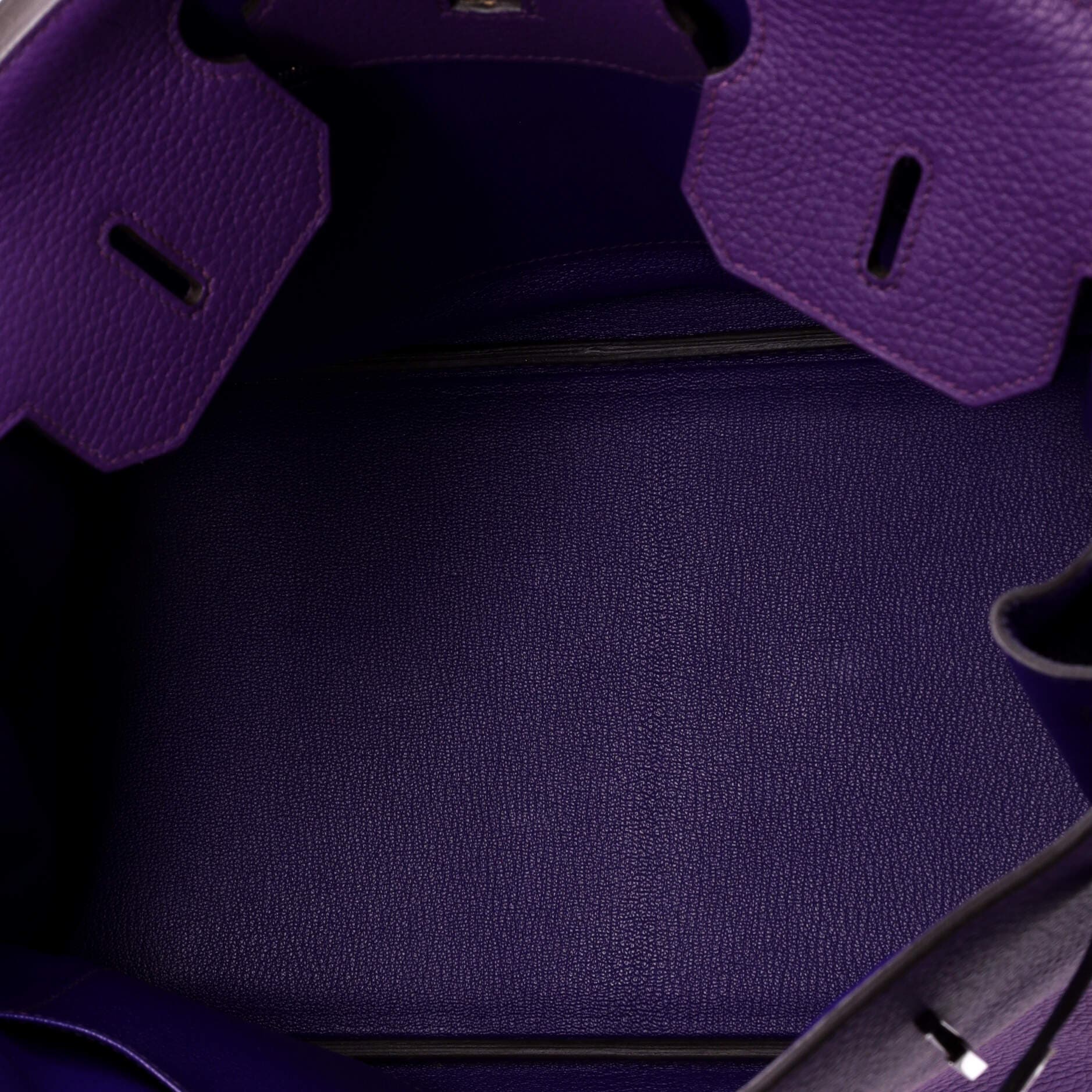 Pre-Owned Hermes Birkin Handbag Bicolor Clemence with Palladium Hardware 35, Alternate, color, Bicolor - Ultraviolet/Iris