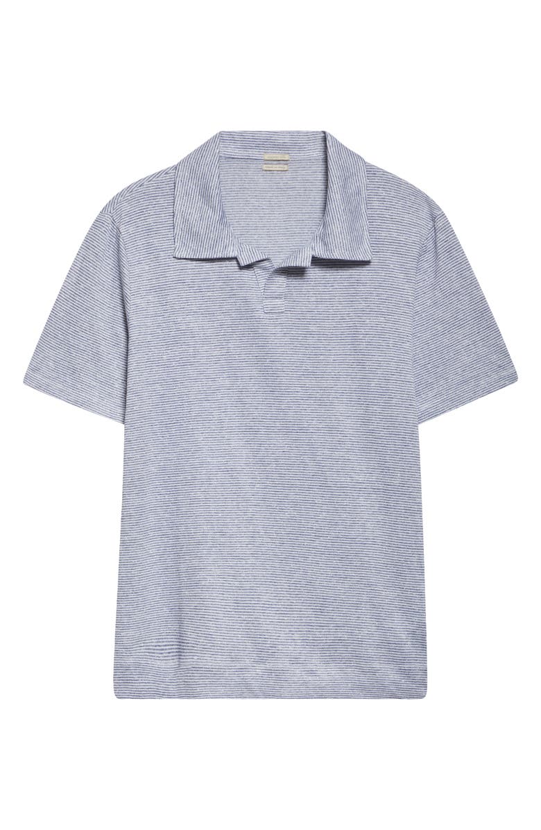 Massimo Alba Aruba Stripe Linen & Cotton Jersey Polo, Alternate, color, Bianco