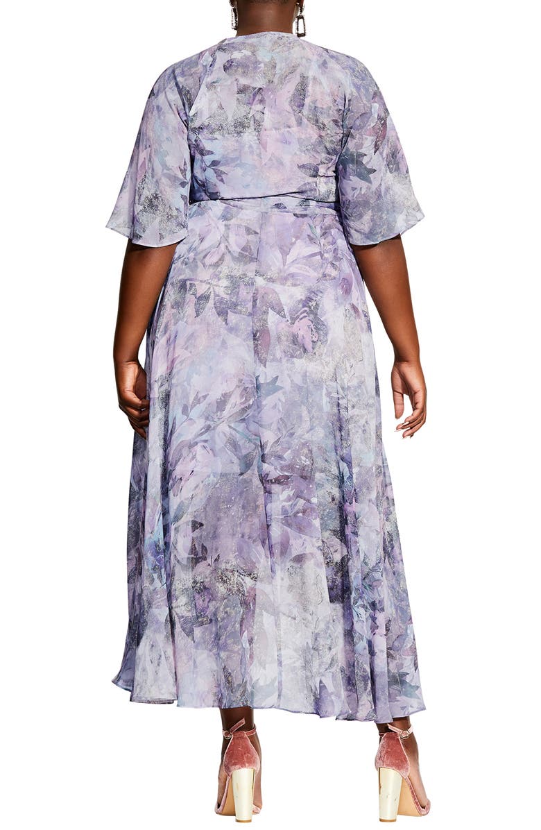 City Chic Floral Chiffon Wrap Dress, Alternate, color, 