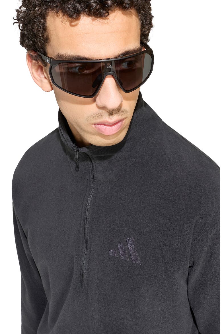 Essentials Quarter Zip Polar Fleece Pullover, Alternate, color, BLACK