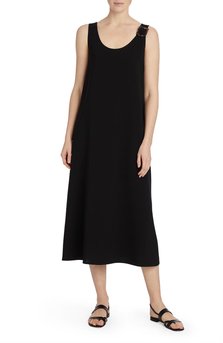 Lafayette 148 New York Harpin Buckle Detail Midi Tank Dress, Main, color, 