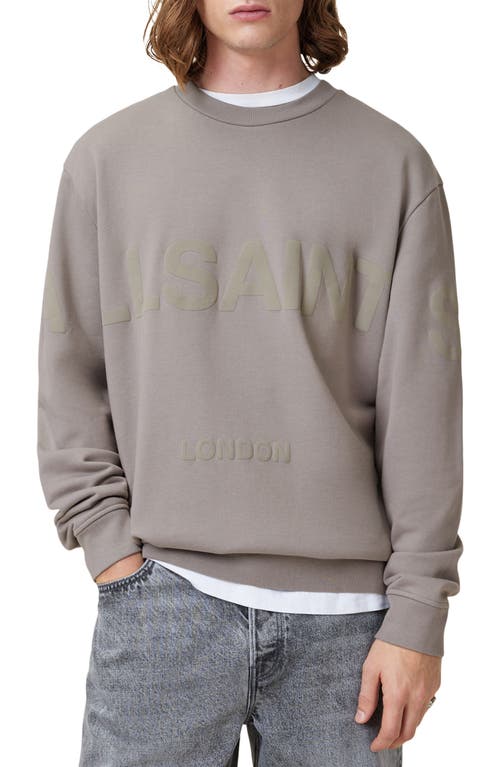 Allsaints Biggy Logo Print Relaxed Fit Sweatshirt In Chestnut Brown