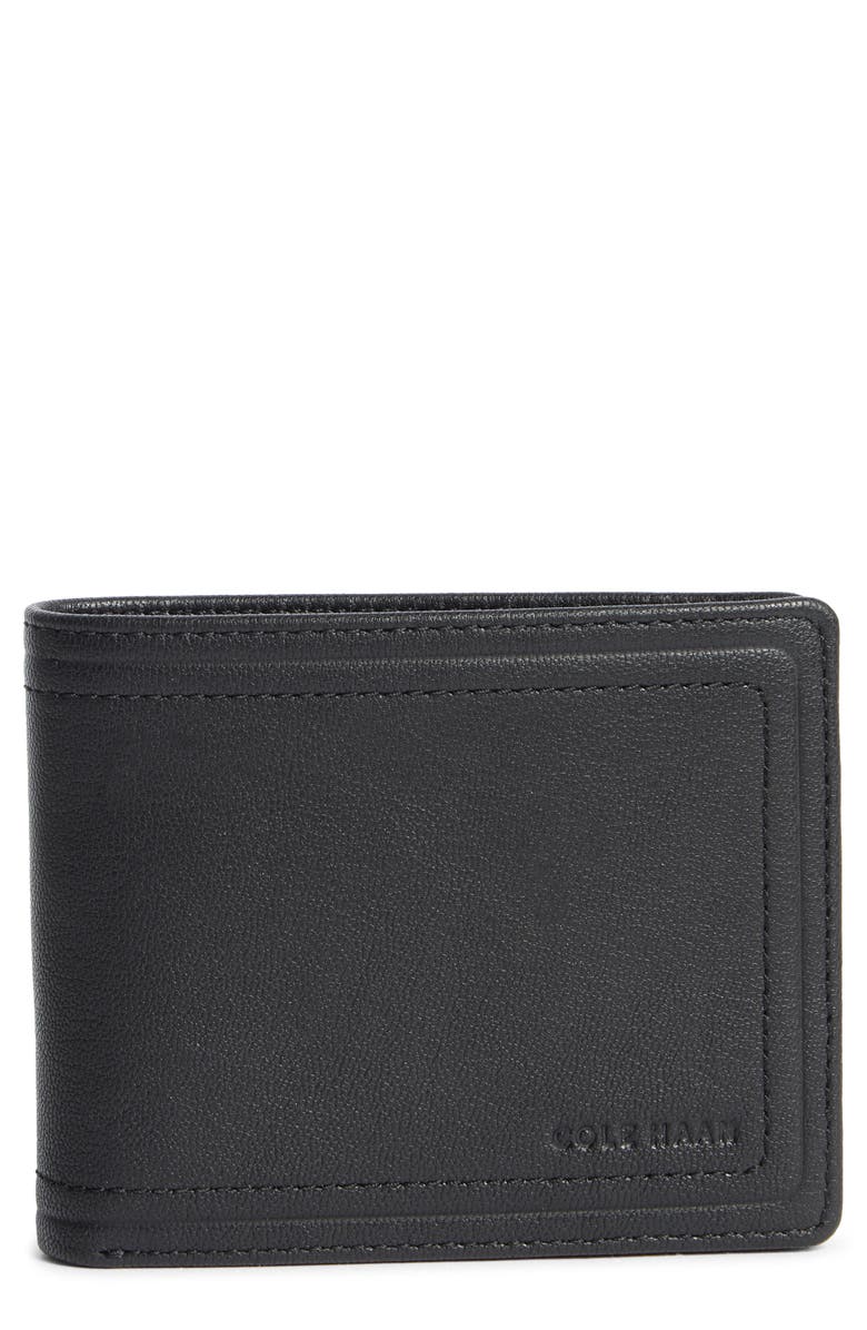 Cole Haan Claudio Leather Passcase Wallet, Main, color, Black