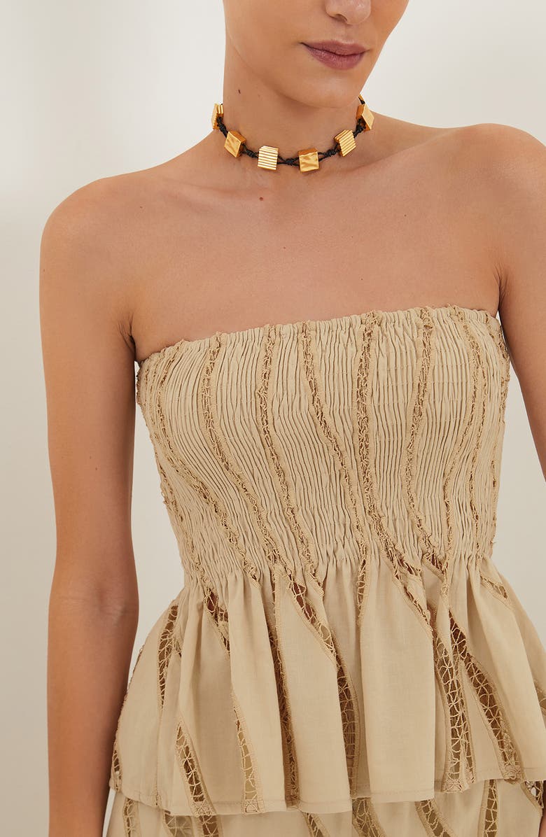 ViX Paula Hermanny Babi Strapless Cover-Up Top, Alternate, color, Beige