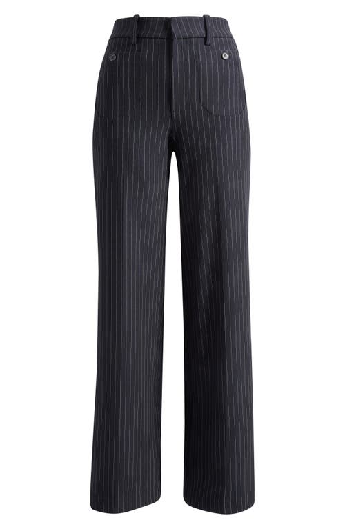 Frame The Modernist Patch Pocket Pinstripe Pants In Blue