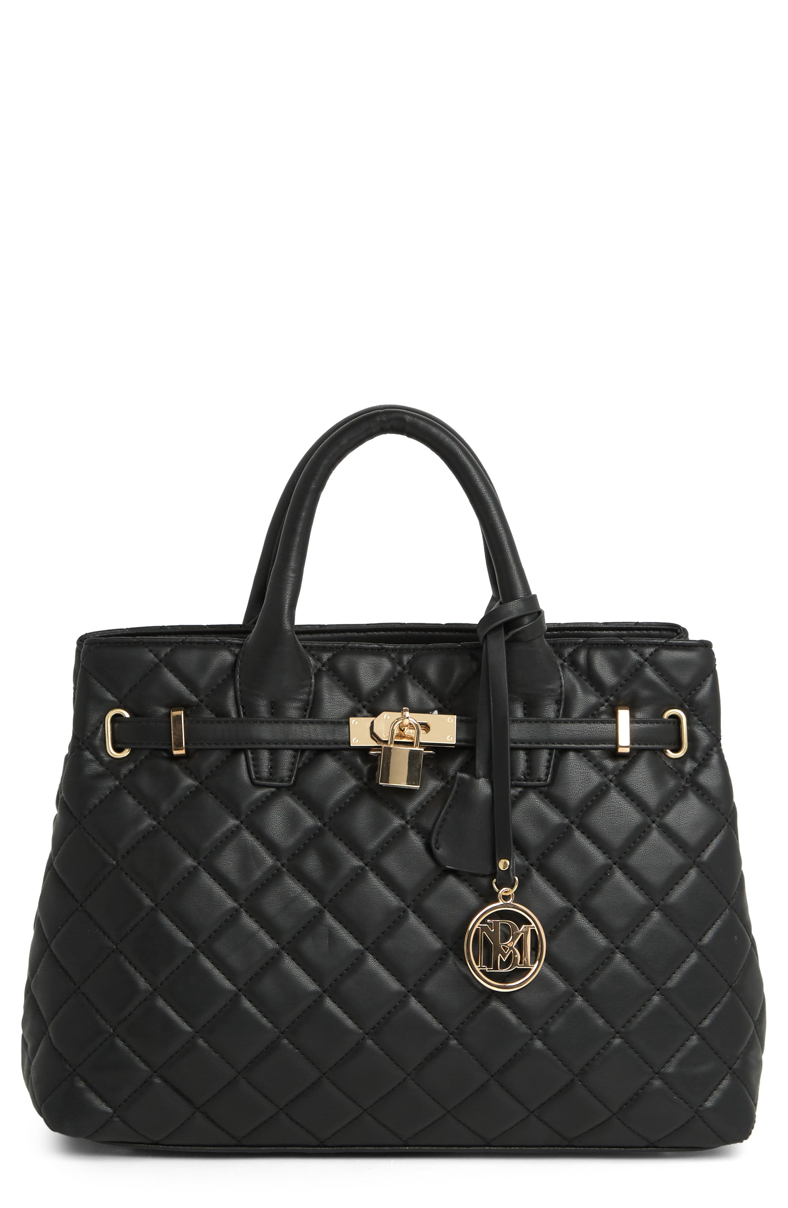 Badgley Mischka Collection Large Diamond Quilted Tote Bag, Main, color, 