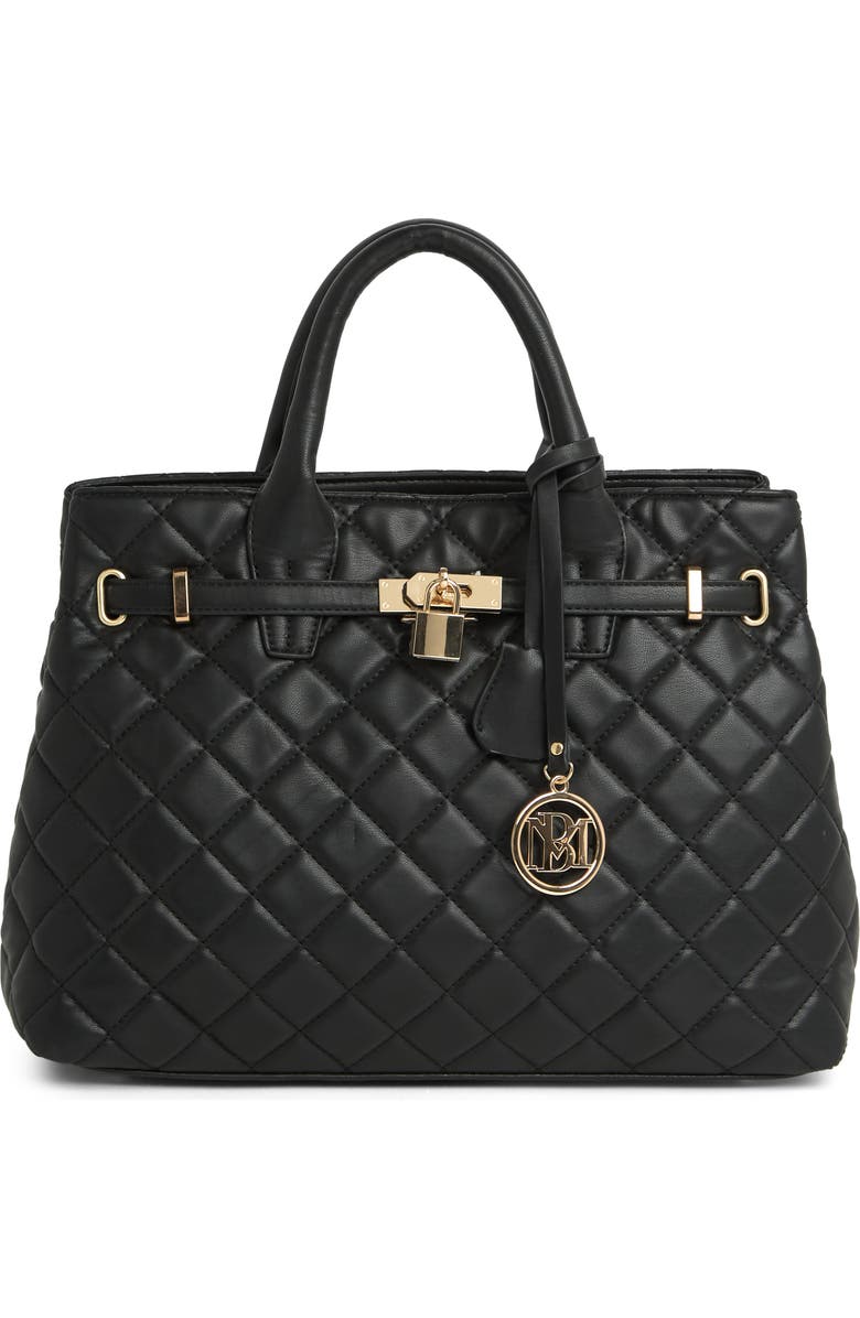 Badgley Mischka Collection Large Diamond Quilted Tote Bag, Main, color,