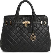 Badgley Mischka Collection Large Diamond Quilted Tote Bag