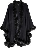 SAACHI Faux Fur Trim Cape