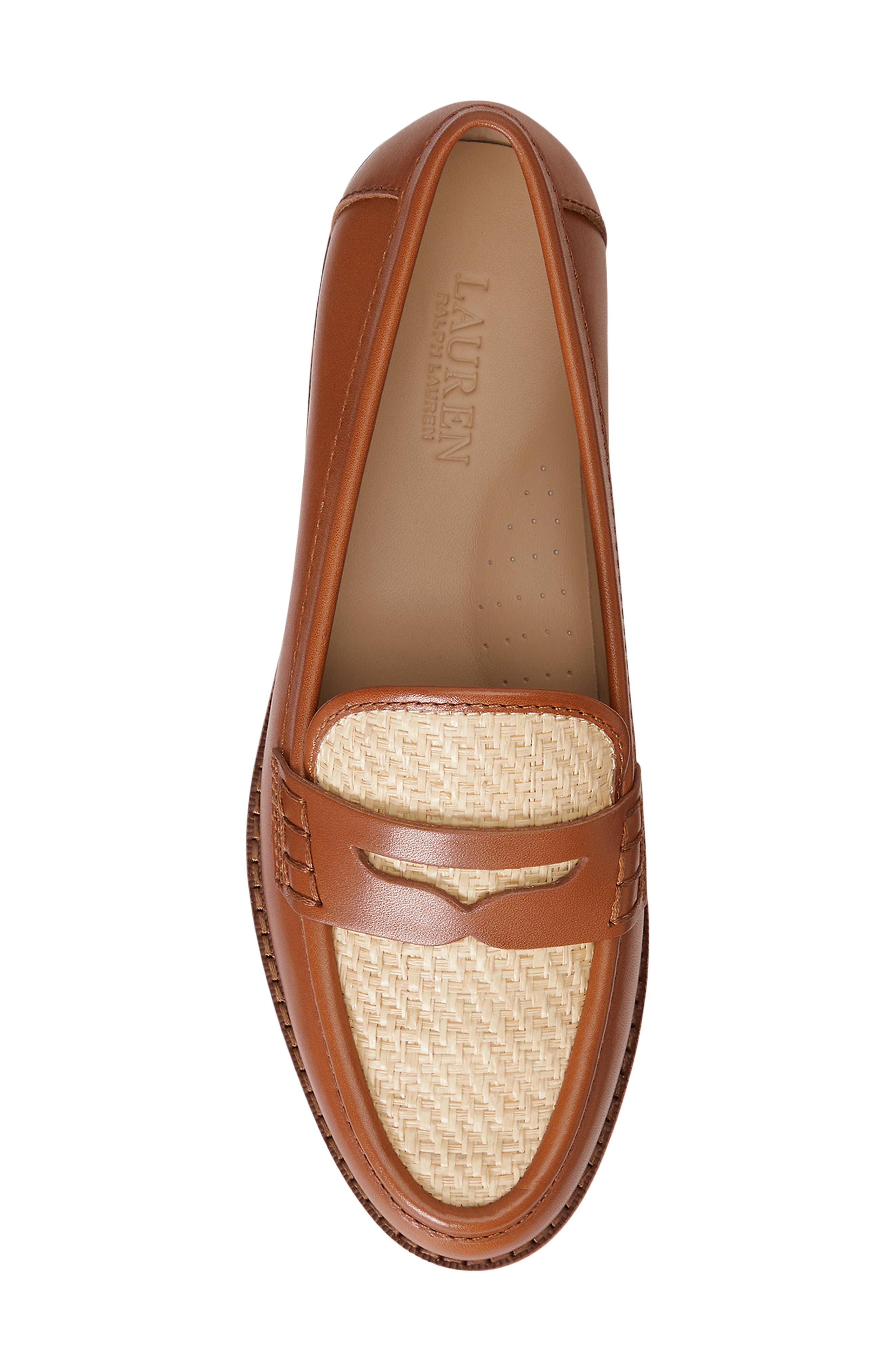 Ralph Lauren Wynnie Penny Loafer, Alternate, color, Lauren Tan/ Natural