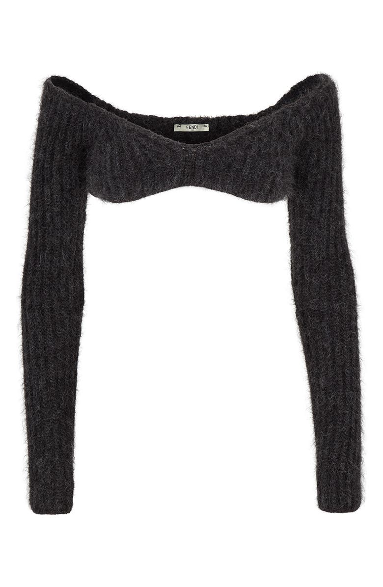 Fendi Off the Shoulder Bandeau Crop Sweater, Main, color, 