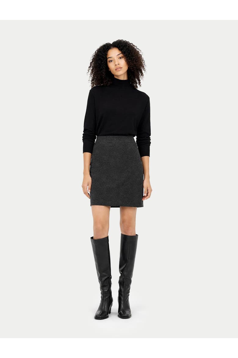 Cashmere Mini Skirt, Alternate, color, charcoal