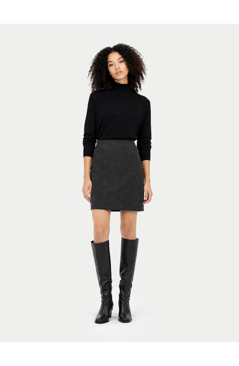 GOBI Mongolian Cashmere Cashmere Mini Skirt, Alternate, color, Charcoal