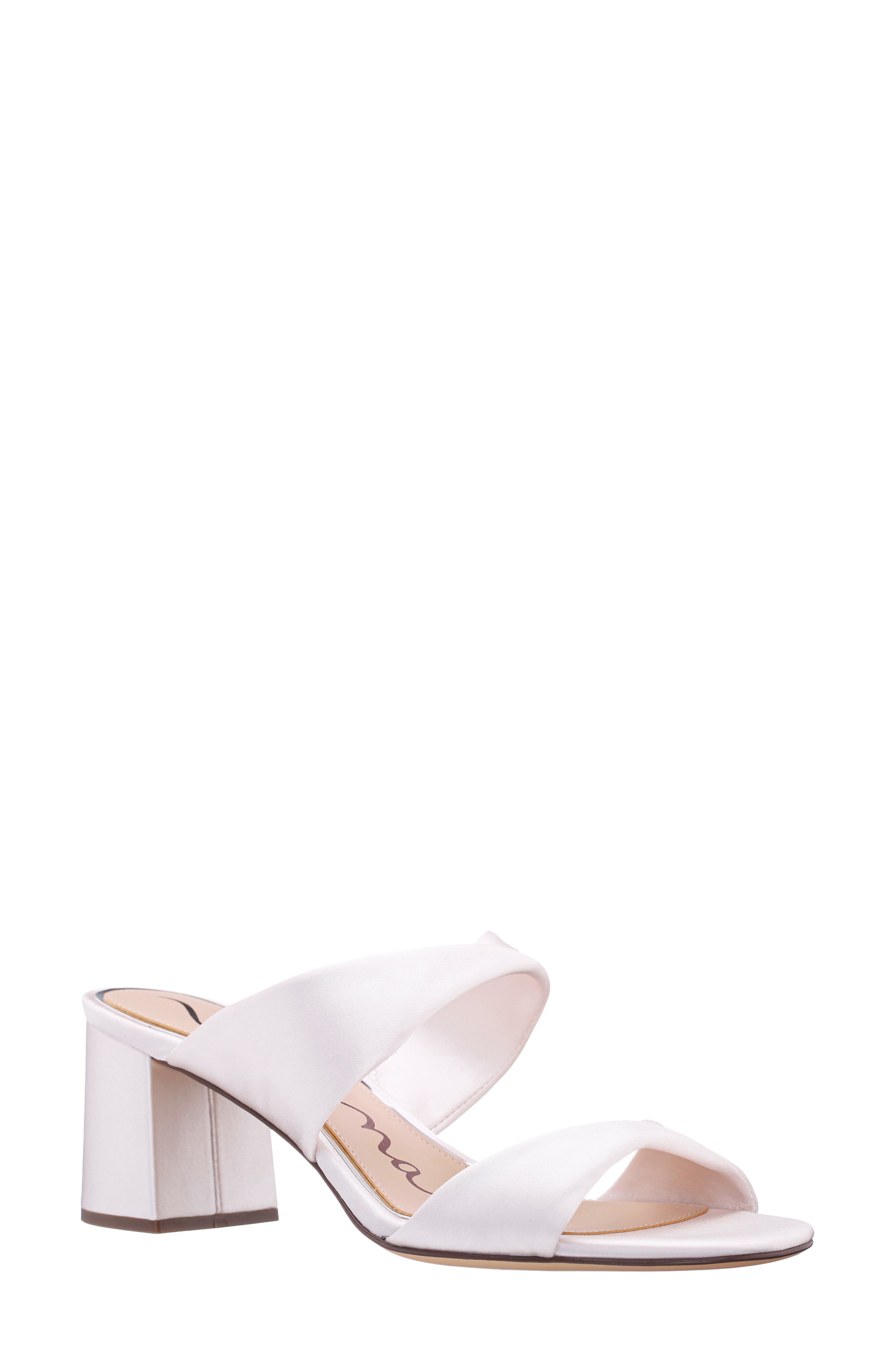 Nina Bassie Block Heel Slide Sandal, Main, color, Ivory