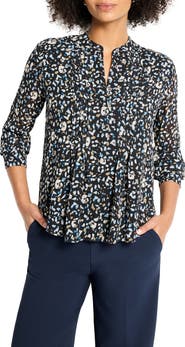 NIC+ZOE Cheetah Pintuck Button-Up Shirt