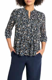 NIC+ZOE Cheetah Pintuck Button-Up Shirt