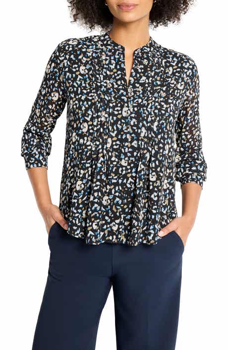 NIC+ZOE Cheetah Pintuck Button-Up Shirt