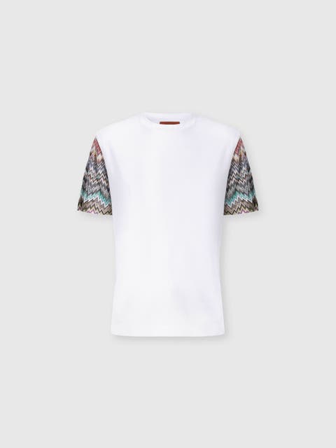 Short Sleeve T-shirt With Snake Pattern Insert