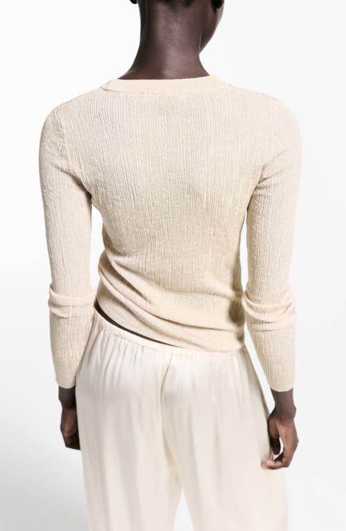 Mango Metallic Knit Sweater In Gold