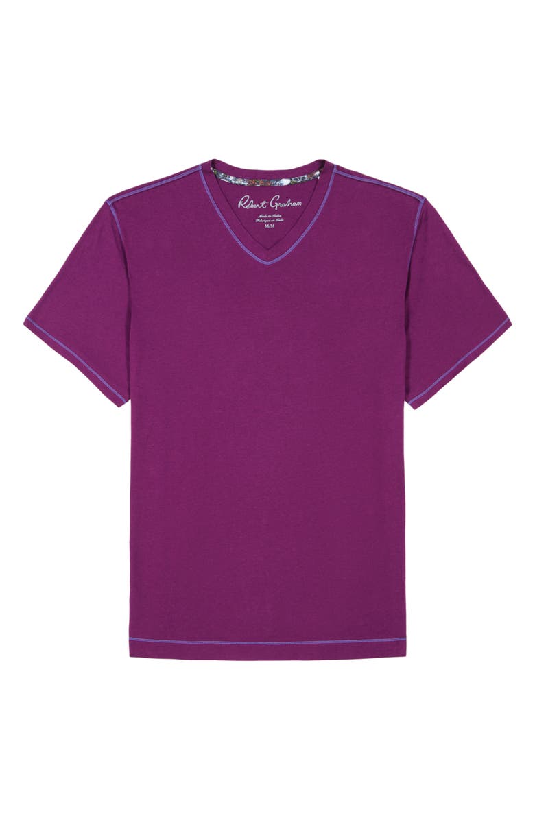 Robert Graham Eastwood Cotton & Modal V-Neck T-Shirt, Alternate, color, 