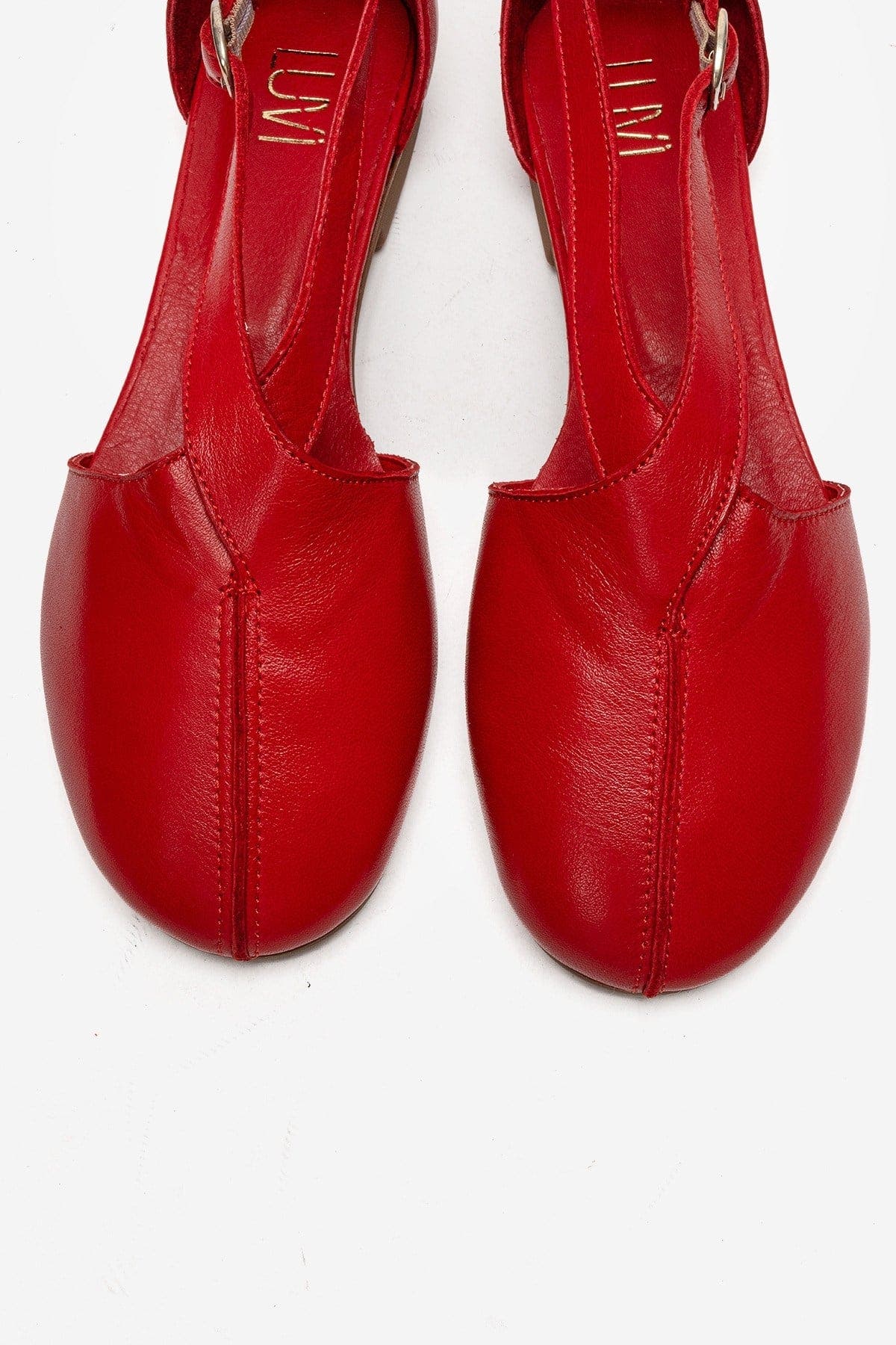 Forever & Always Shoes Fable Leather Side Cut Ballet Flat, Alternate, color, Red