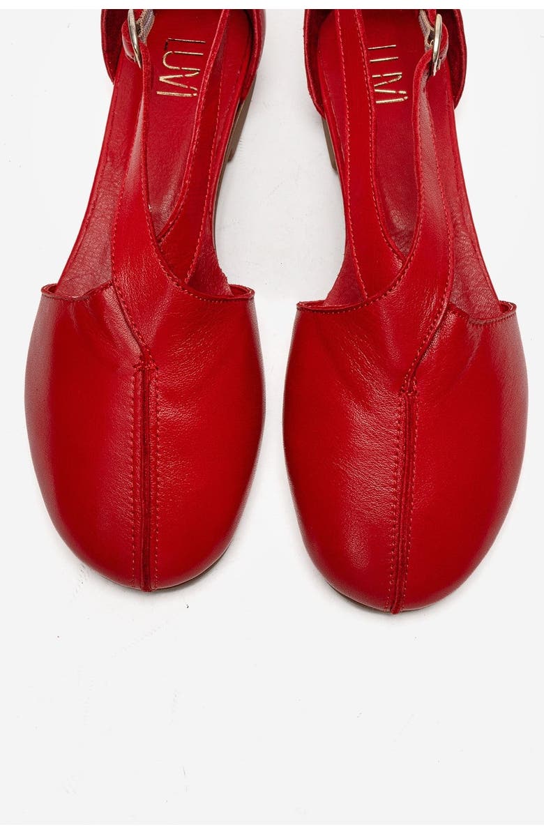 Forever & Always Shoes Fable Leather Side Cut Ballet Flat, Alternate, color, Red