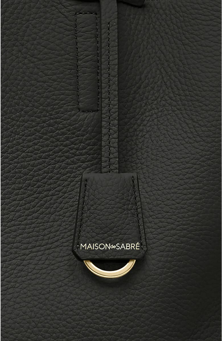 MAISON de SABRÉ Large Leather Zipped Soft Tote, Alternate, color, Black Caviar