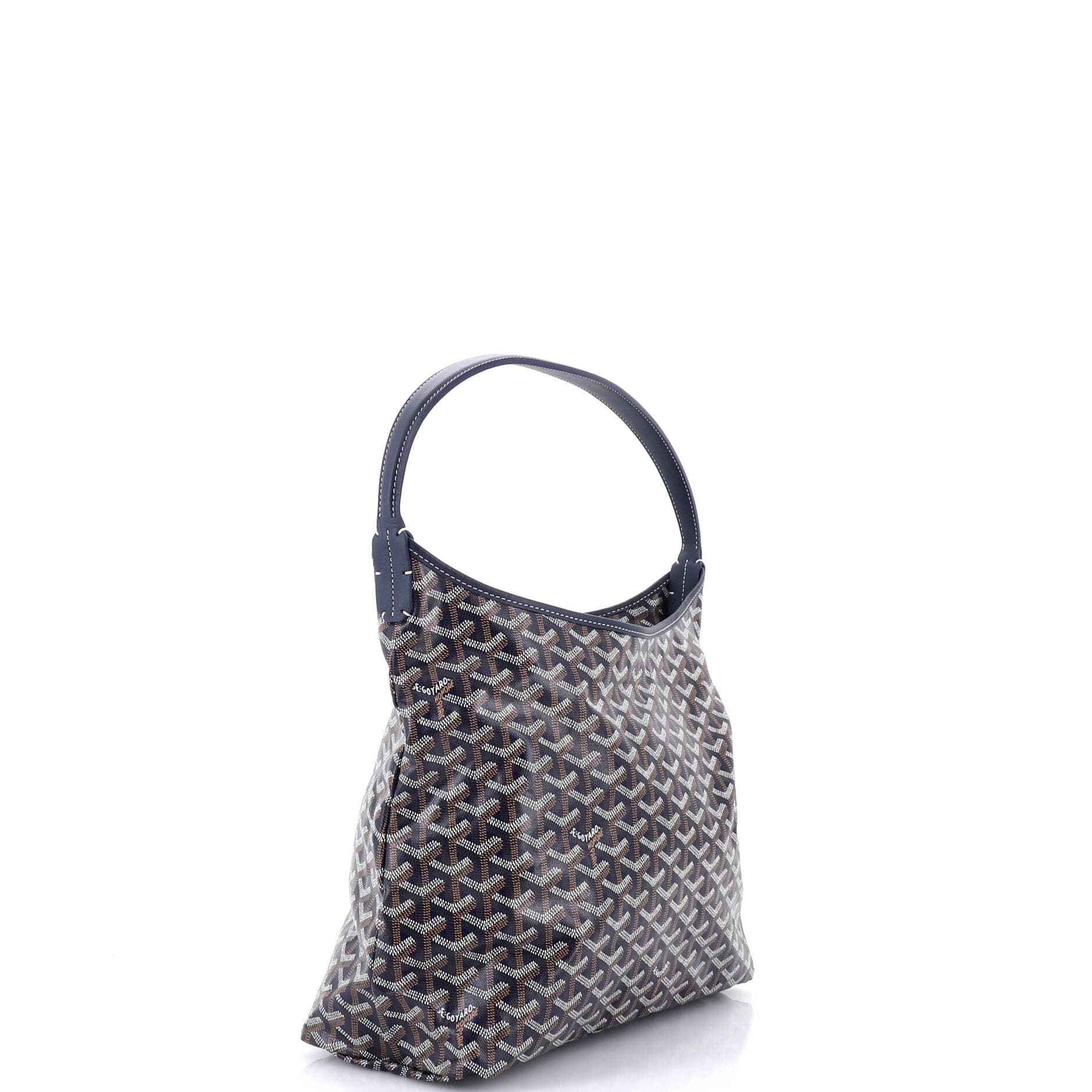 Pre-Owned Goyard Boheme Hobo Printed Coated Canvas, Alternate, color, Blue