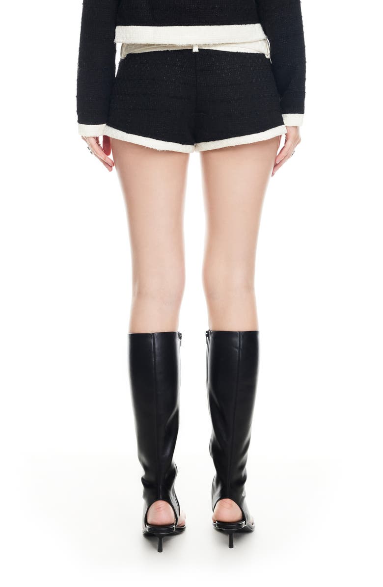 LIONESS Afterglow Belted Low Rise Shorts, Alternate, color, Onyx Tweed