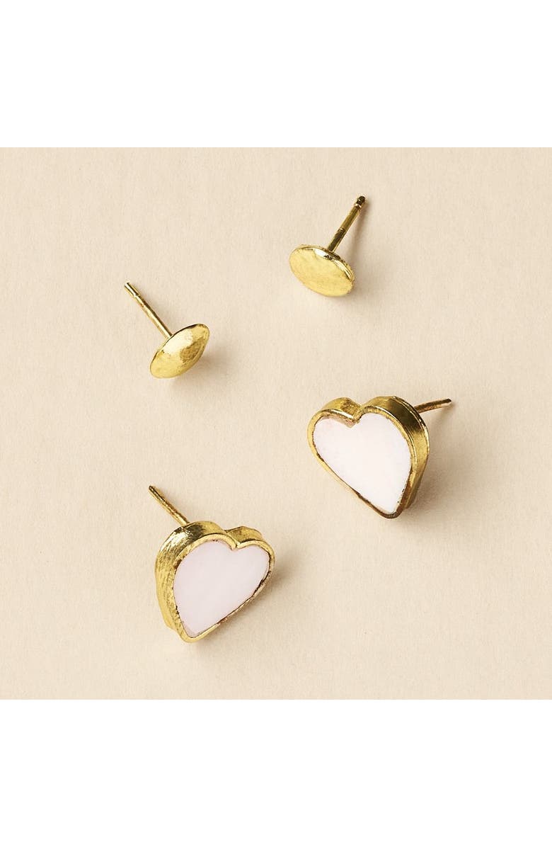 Matr Boomie Rajani Heart Mother of Pearl Earring Set - Set of 2, Alternate, color, White
