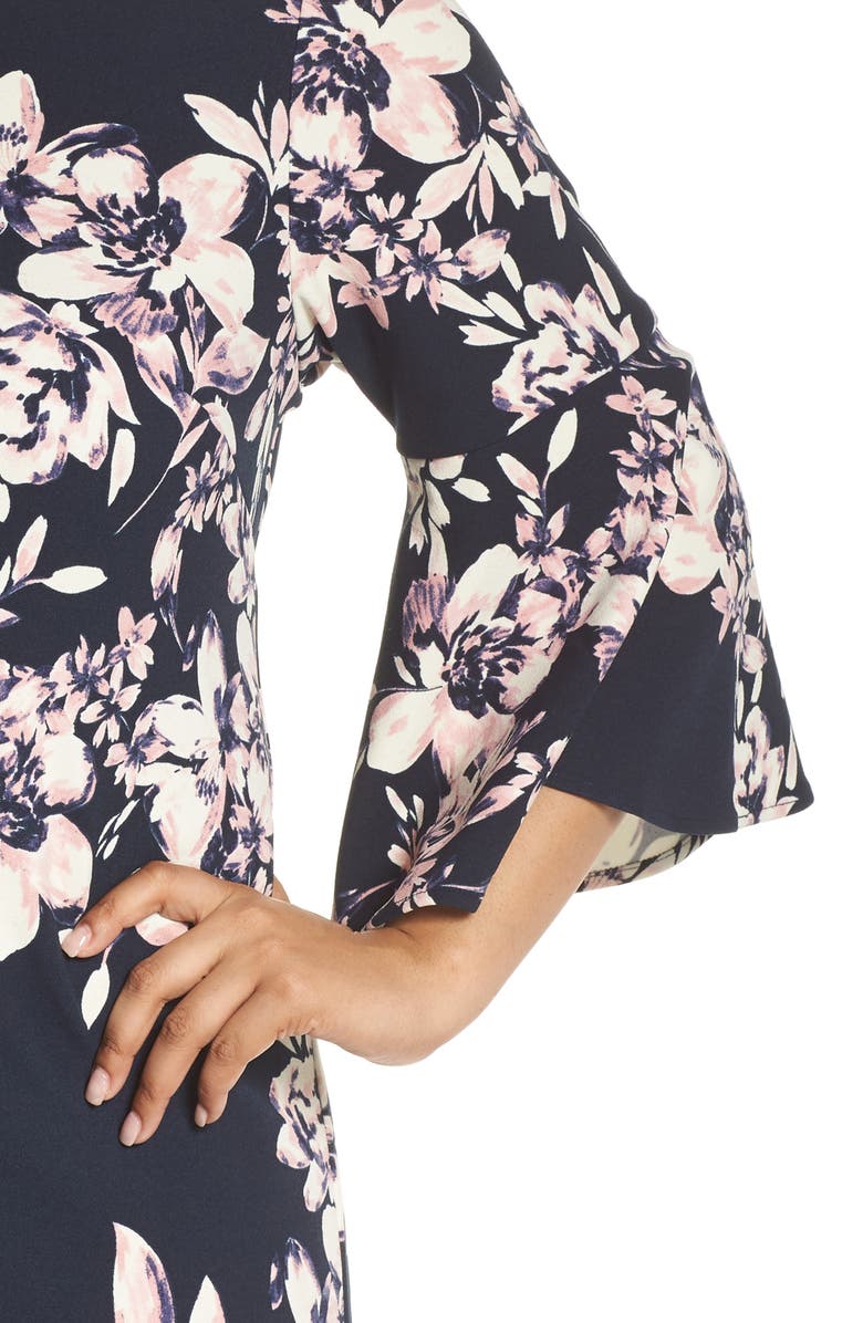Eliza J Bell Sleeve Shift Dress, Alternate, color, 