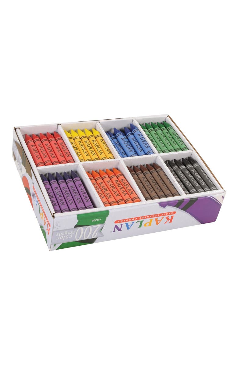 Kaplan Early Learning Company Jumbo Size Crayons Class Pack - 200 Total, 8 Colors, Alternate, color, White