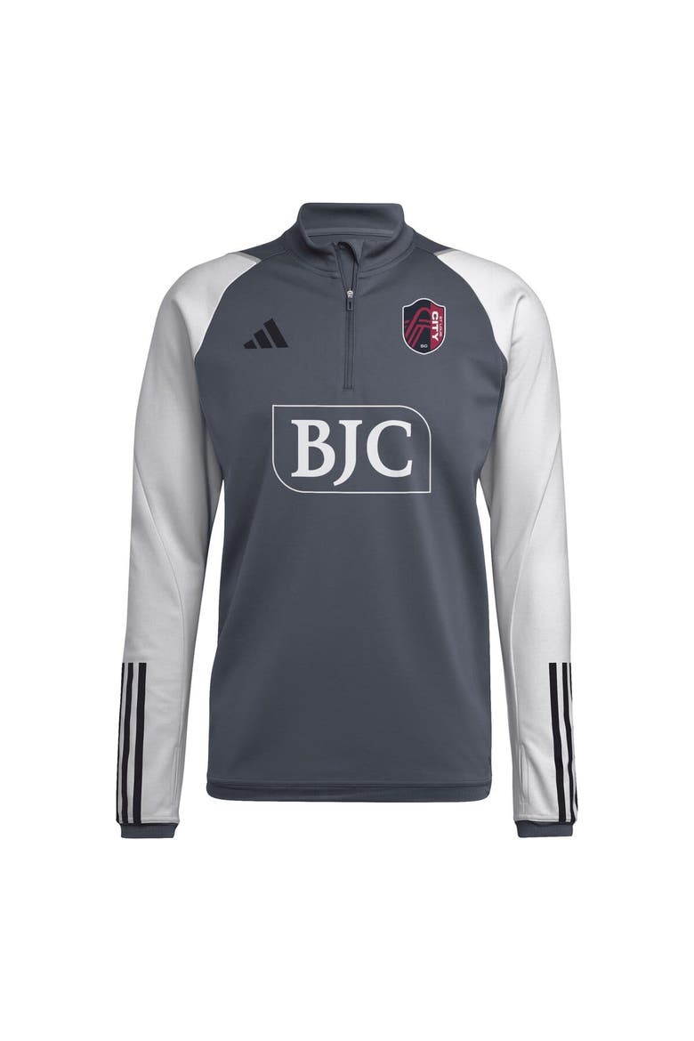 Men's adidas Gray St. Louis City SC 2024 On-Field AEROREADY Quarter-Zip Training Top, Alternate, color, Gray