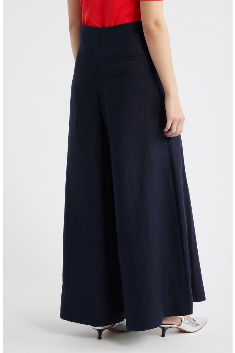 Wide Leg Linen Pants, Alternate, color, BLUE DARK