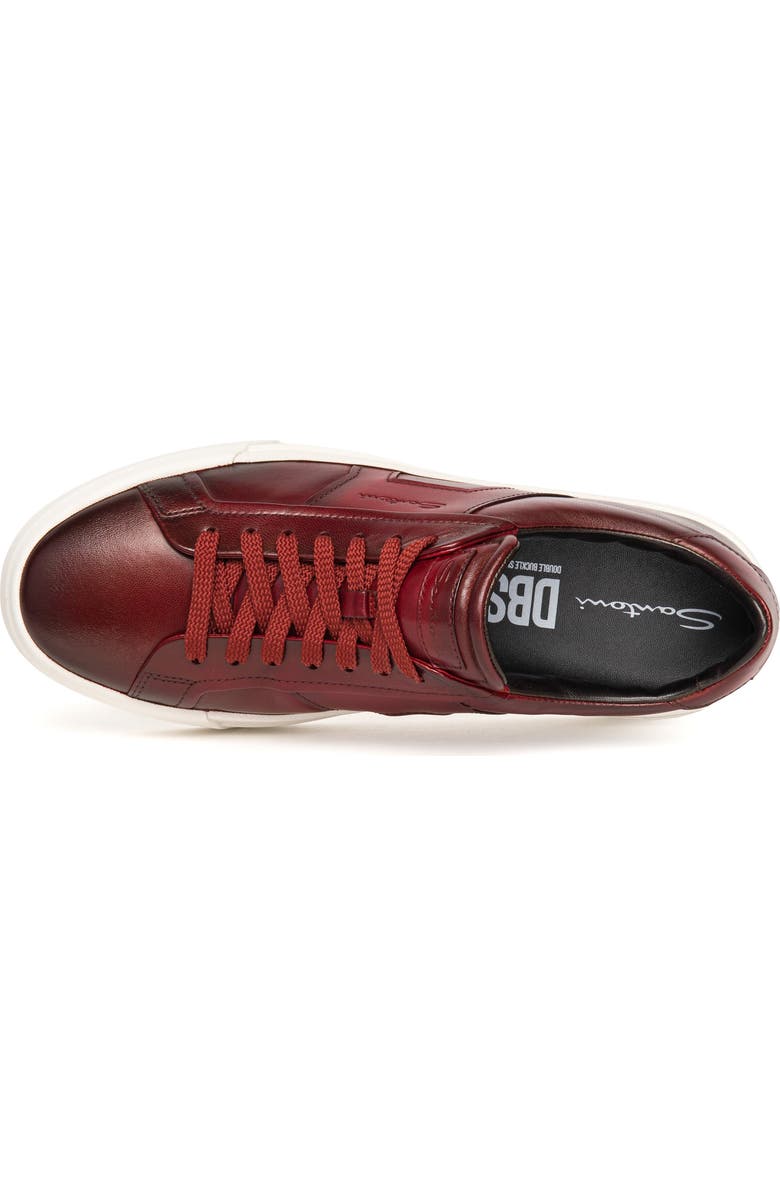 Santoni Burnished Colorblock Sneaker, Alternate, color, Dark Red