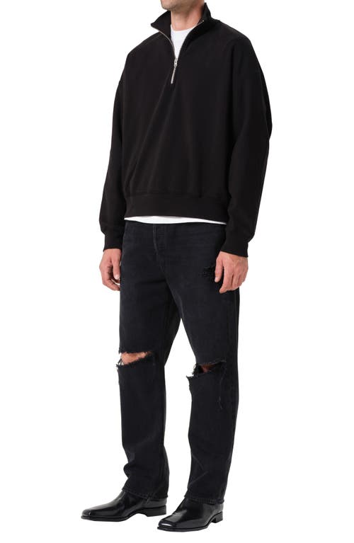 Agolde Idris Quarter Zip Pullover In Black