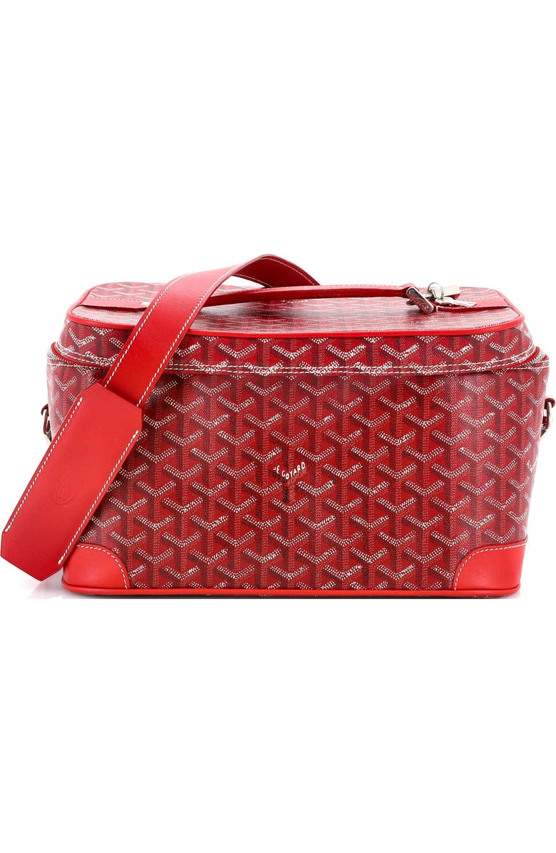 Pre-Owned Goyard Convertible Cosmetic Train Case Coated Canvas, Main, color, Red