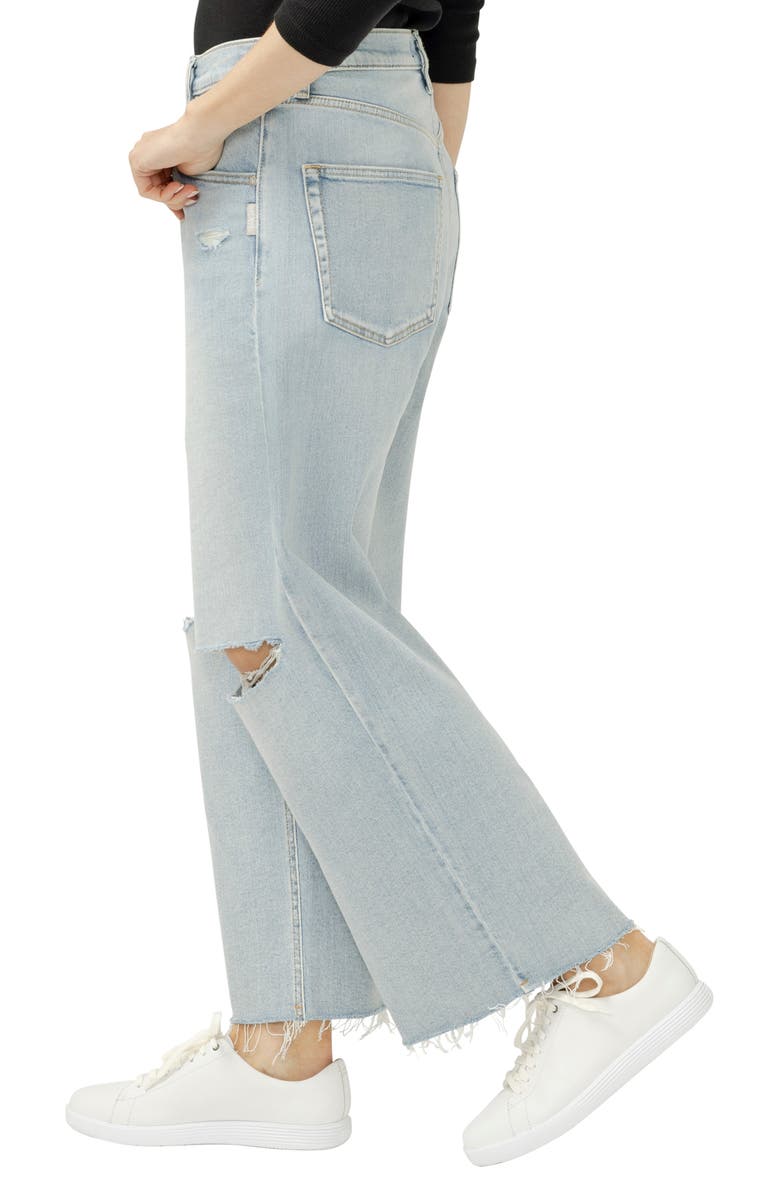 Silver Jeans Co. Be Easy Raw Hem Crop Wide Leg Jeans, Alternate, color, 