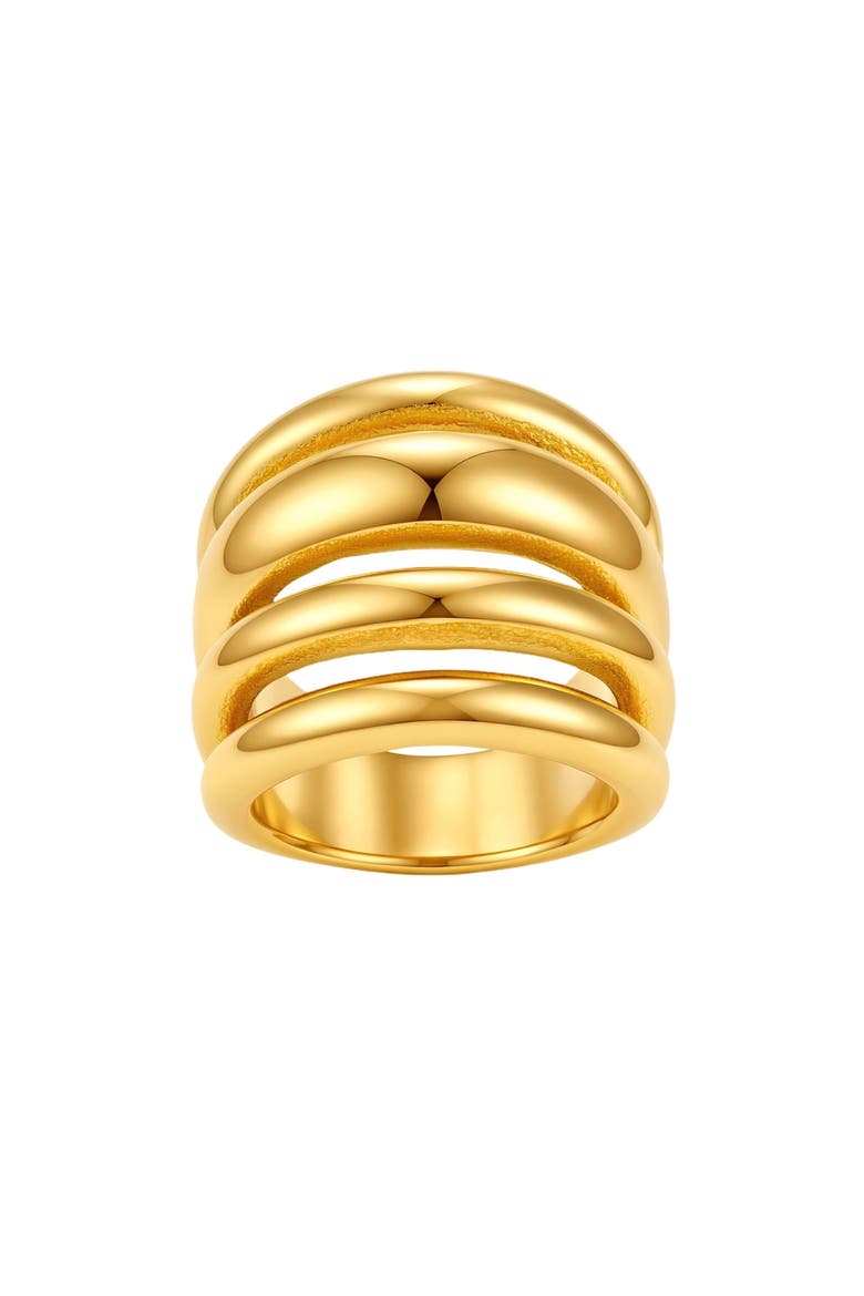 18k Gold Plate Multi-Band Ring, Alternate, color, GOLD